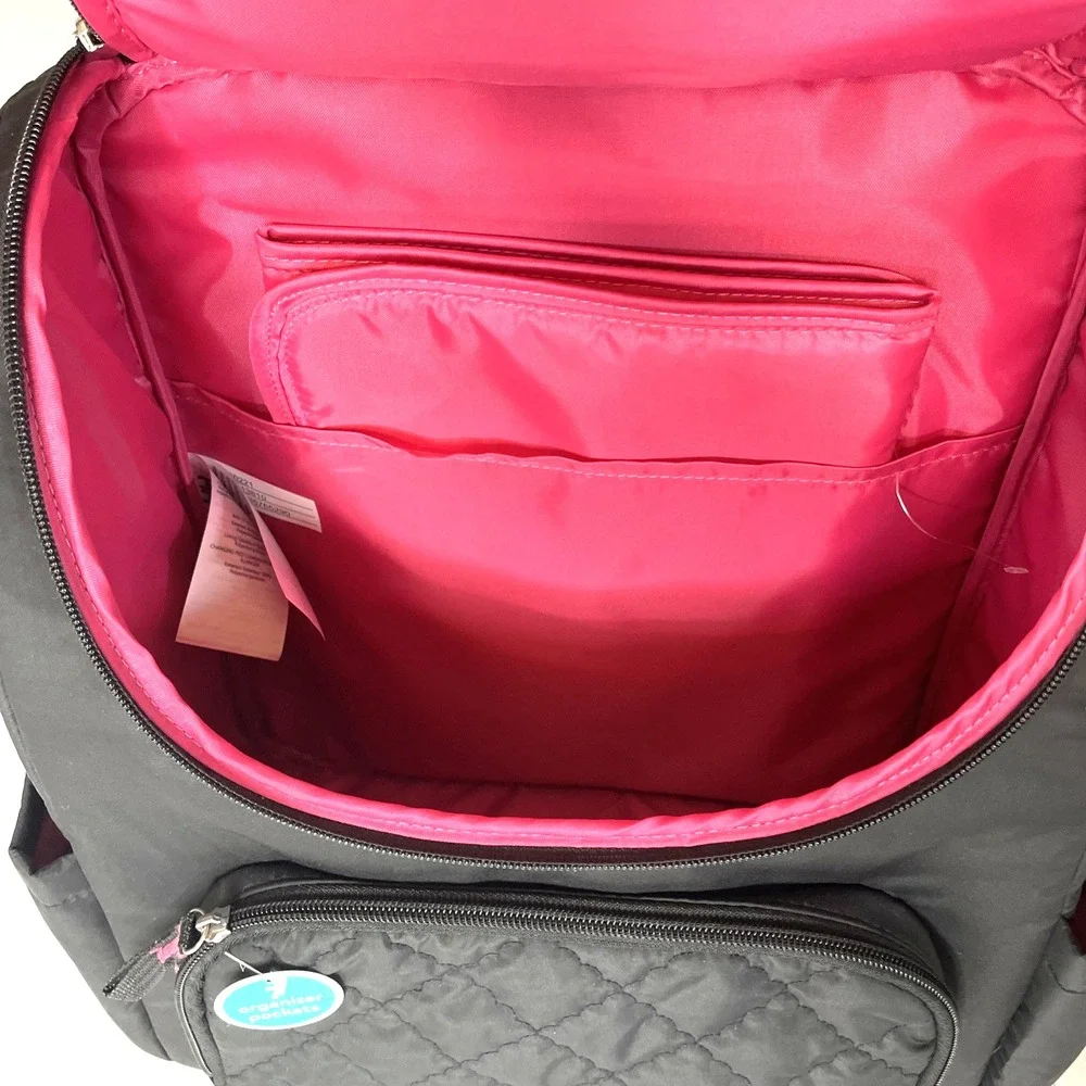 Child of Mine by Carter's Trellis Quilted Diaper Backpack - Black Quilted